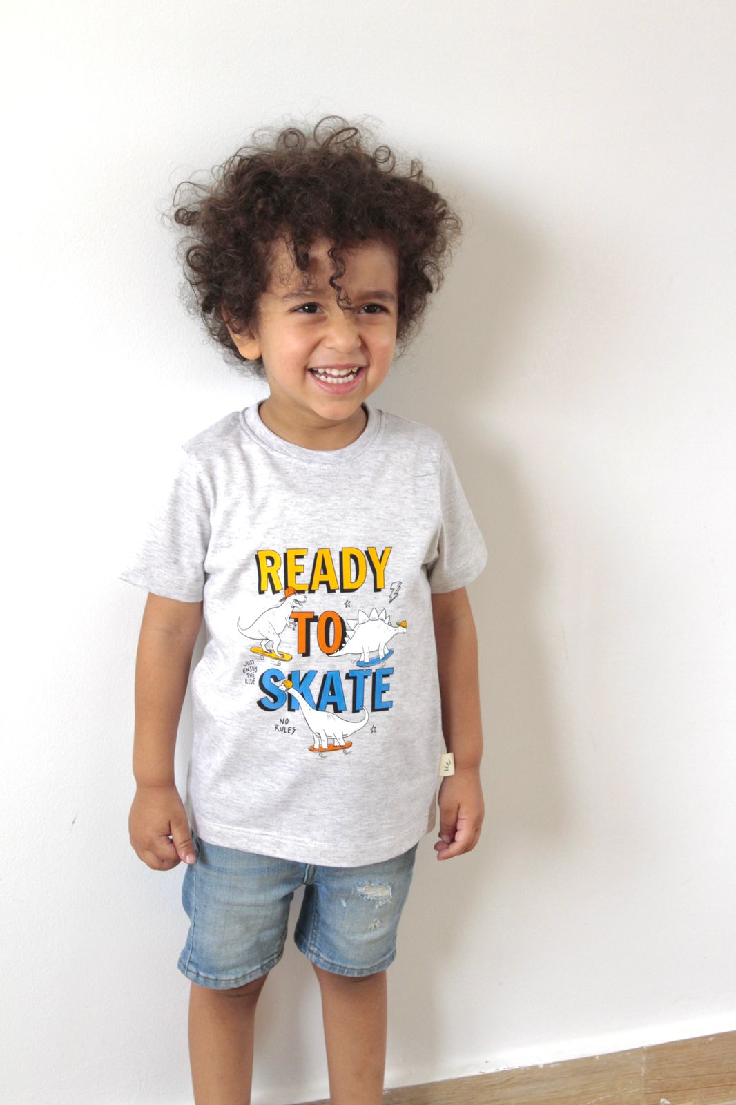 Boys Cotton T-Shirt - Road Trip Print Light Blue