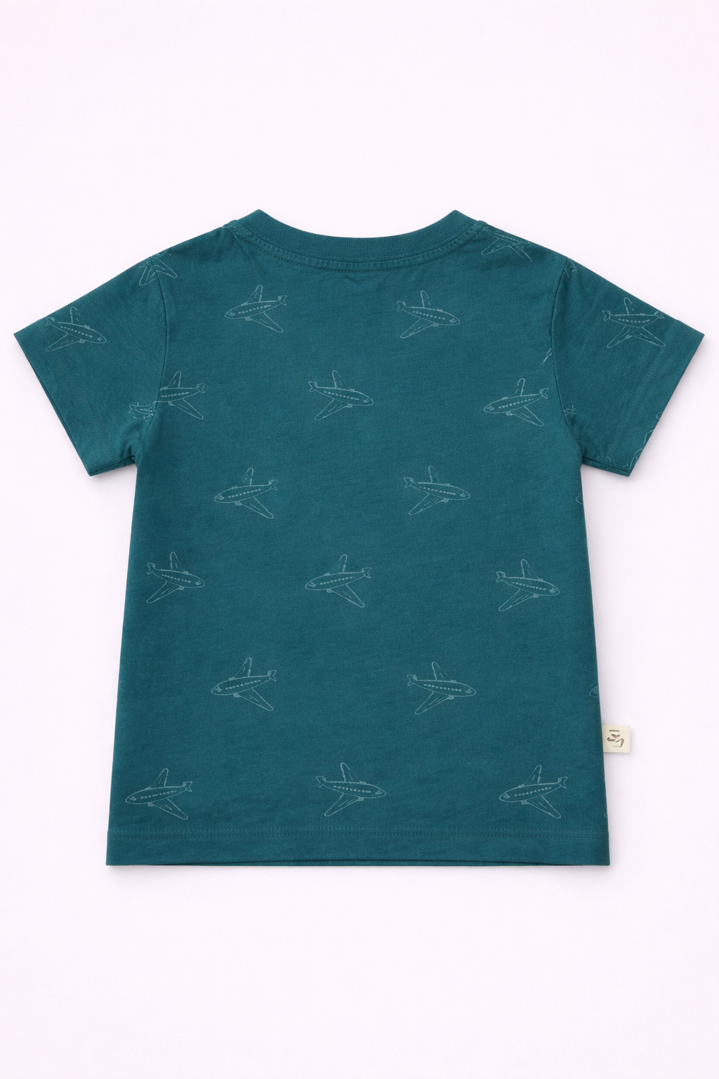 Boys Cotton T-Shirt – Aeroplane - Teal Green