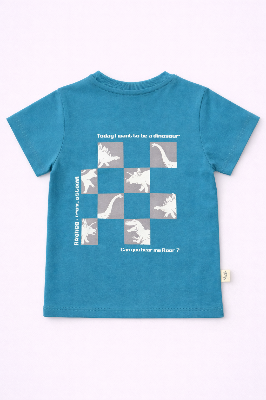 Boys Cotton T-Shirt – Dino Print Blue