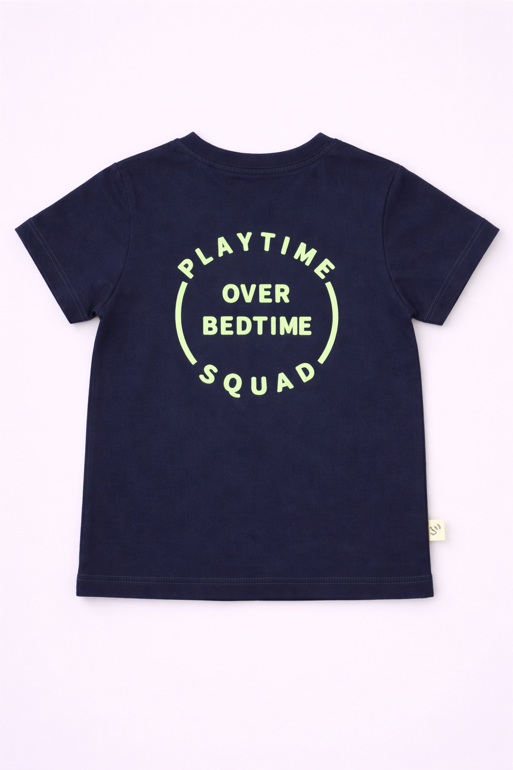 Boys Cotton T-Shirt – Playtime Squat Print Navy Blue