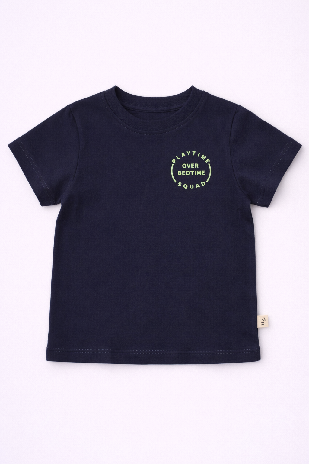 Boys Cotton T-Shirt – Playtime Squat Print Navy Blue