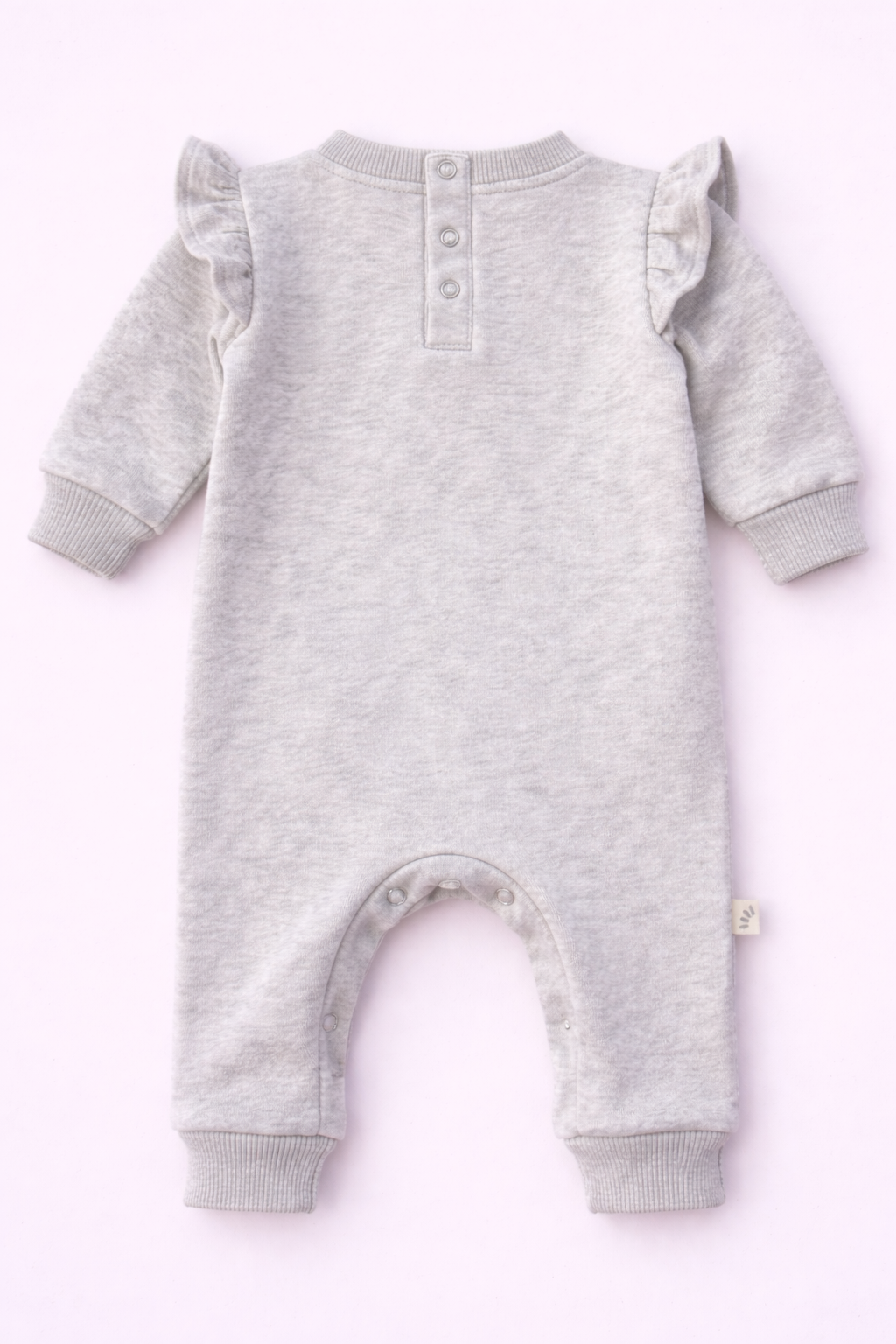 Baby Fleece Cotton Romper – Unicorn Print Grey