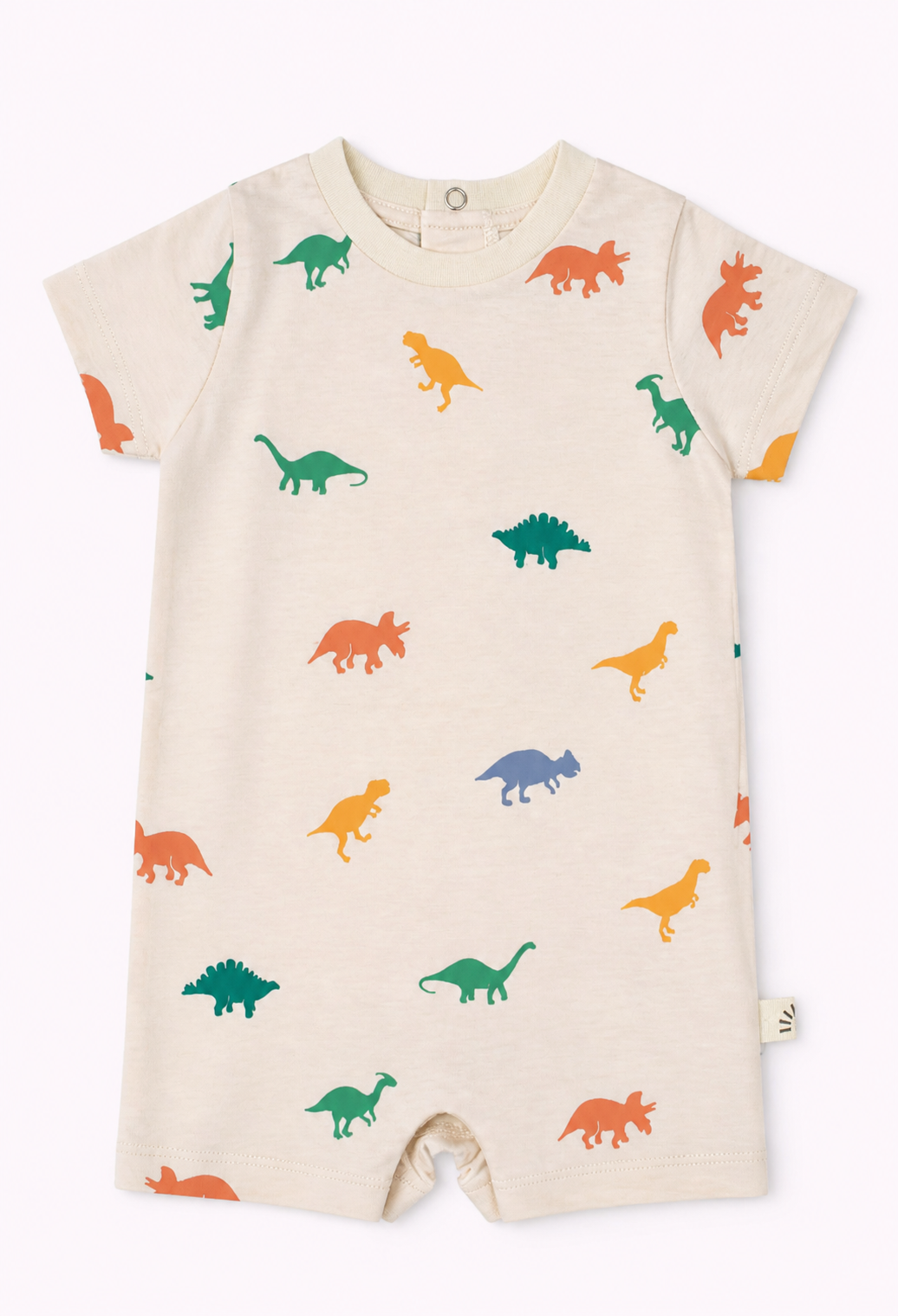 Baby Romper – Dino Print Sand