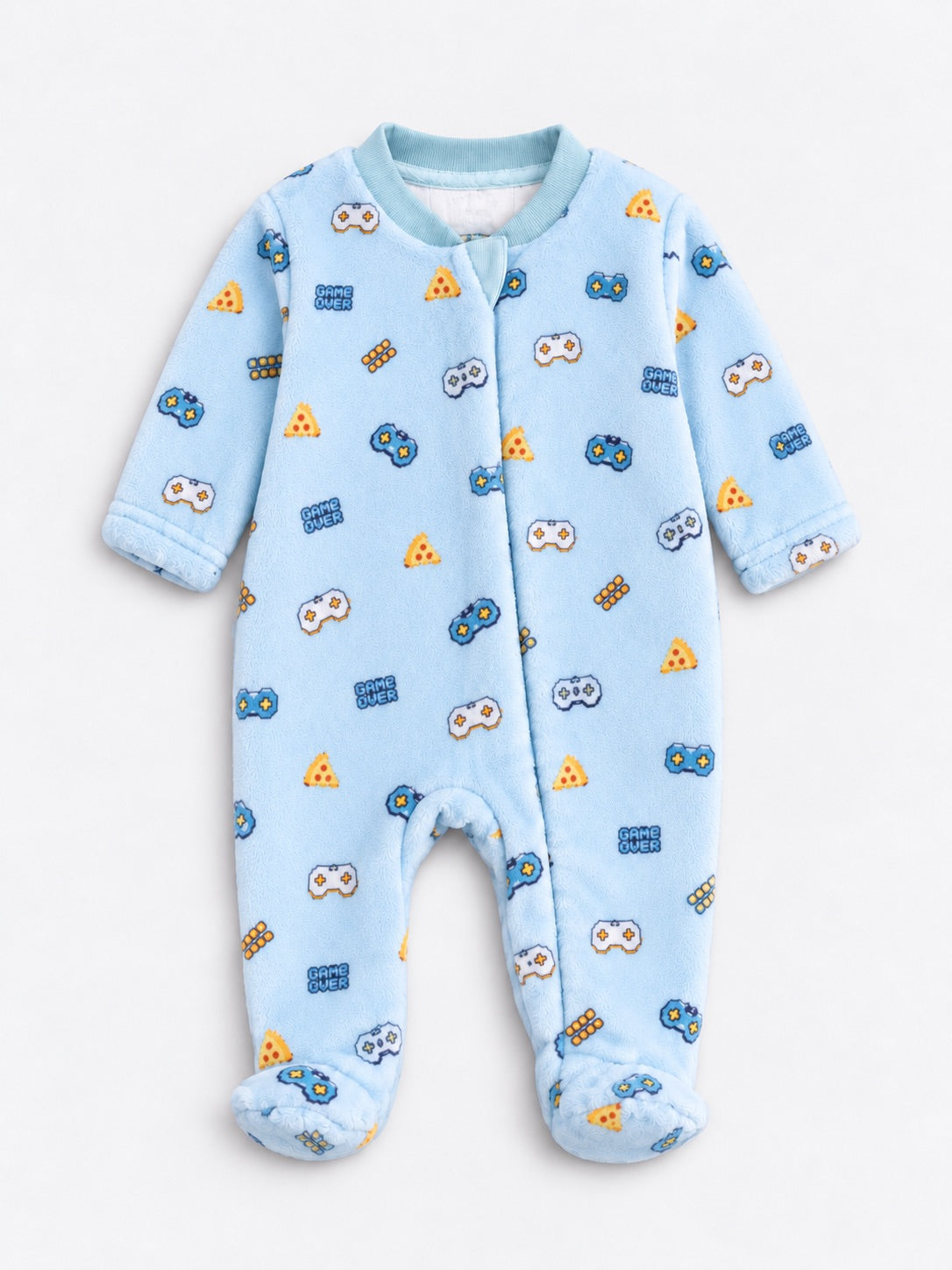 Baby Fleece Romper Pyjama –  Console Light Blue
