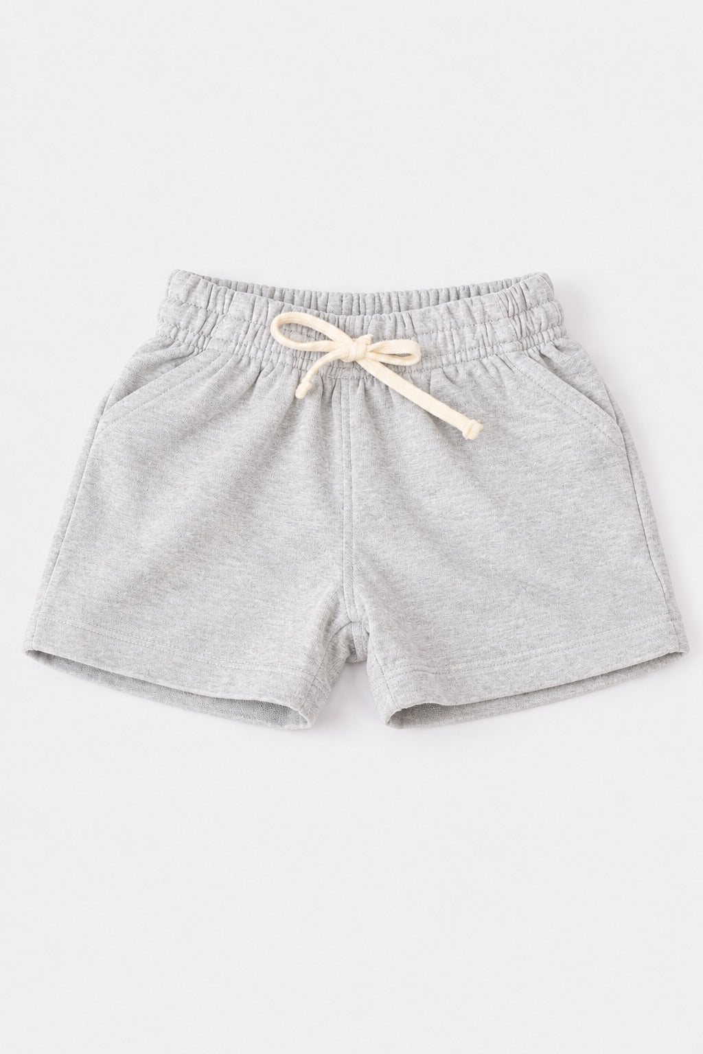 Boys Cotton French Terry Shorts – Light Heather Grey