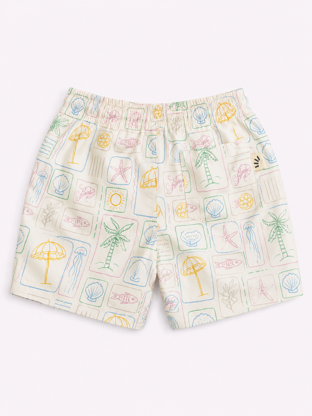 Boys Swim Shorts - Beach Print Sand
