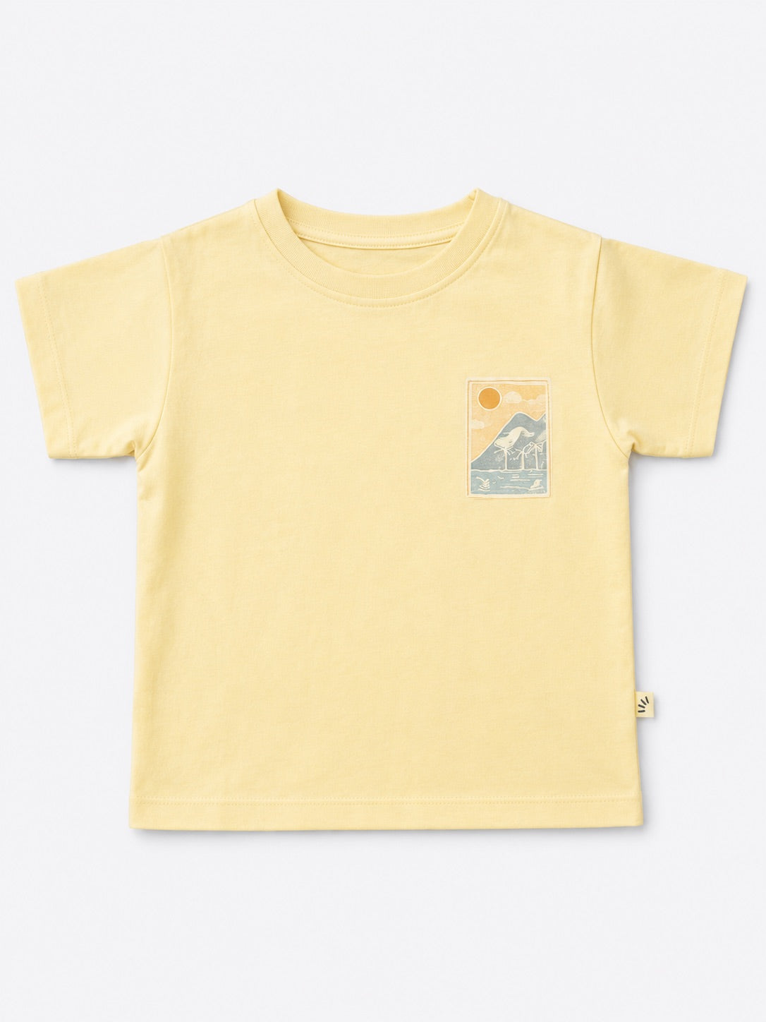 Boys Oversized Basic Premium Cotton T-Shirt – Sun Print Yellow