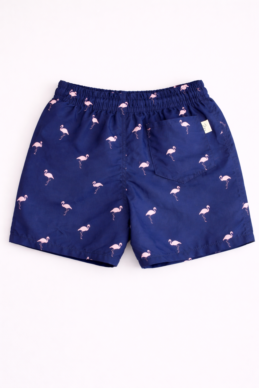 Boys Swim Shorts – Flamingo Print Navy Blue