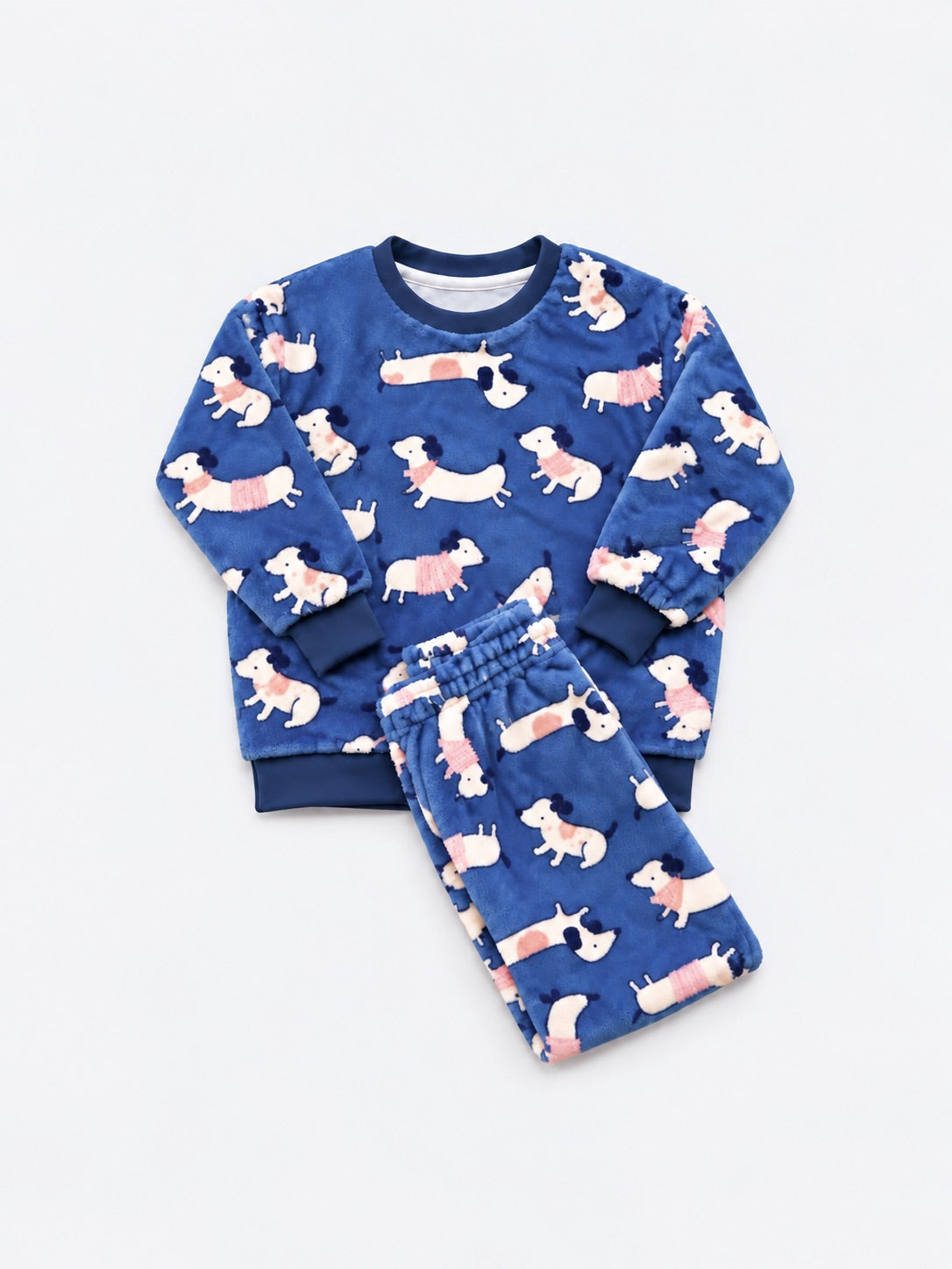 Fleece Pyjama - Dachshund Blue