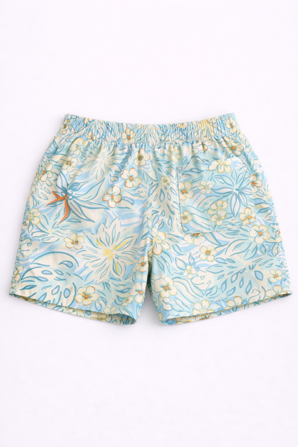 Boys Swim Shorts – Flowers Print Blue