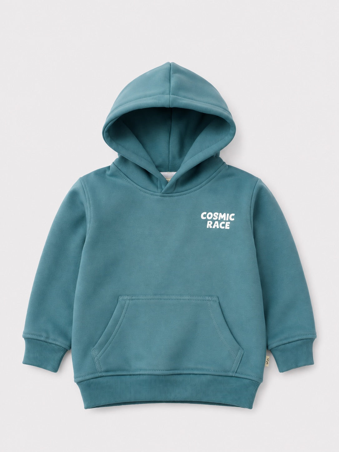 Boys Fleece Hoodies - Cosmic Race Print Teal Green