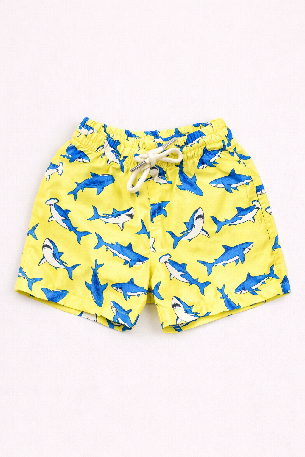 Boys Swim Shorts –  Shark Print Yellow