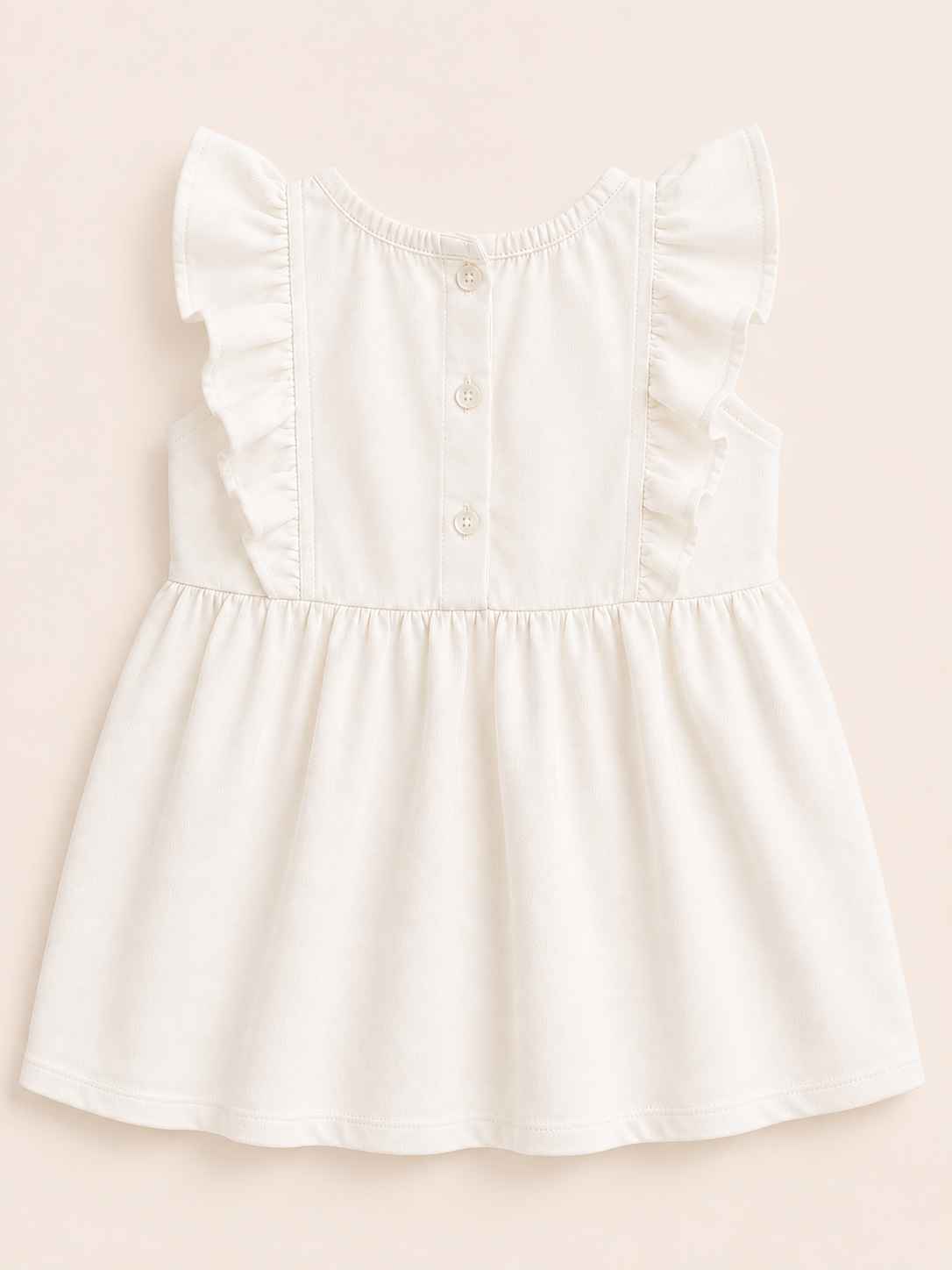 Girls Cotton Dress - White