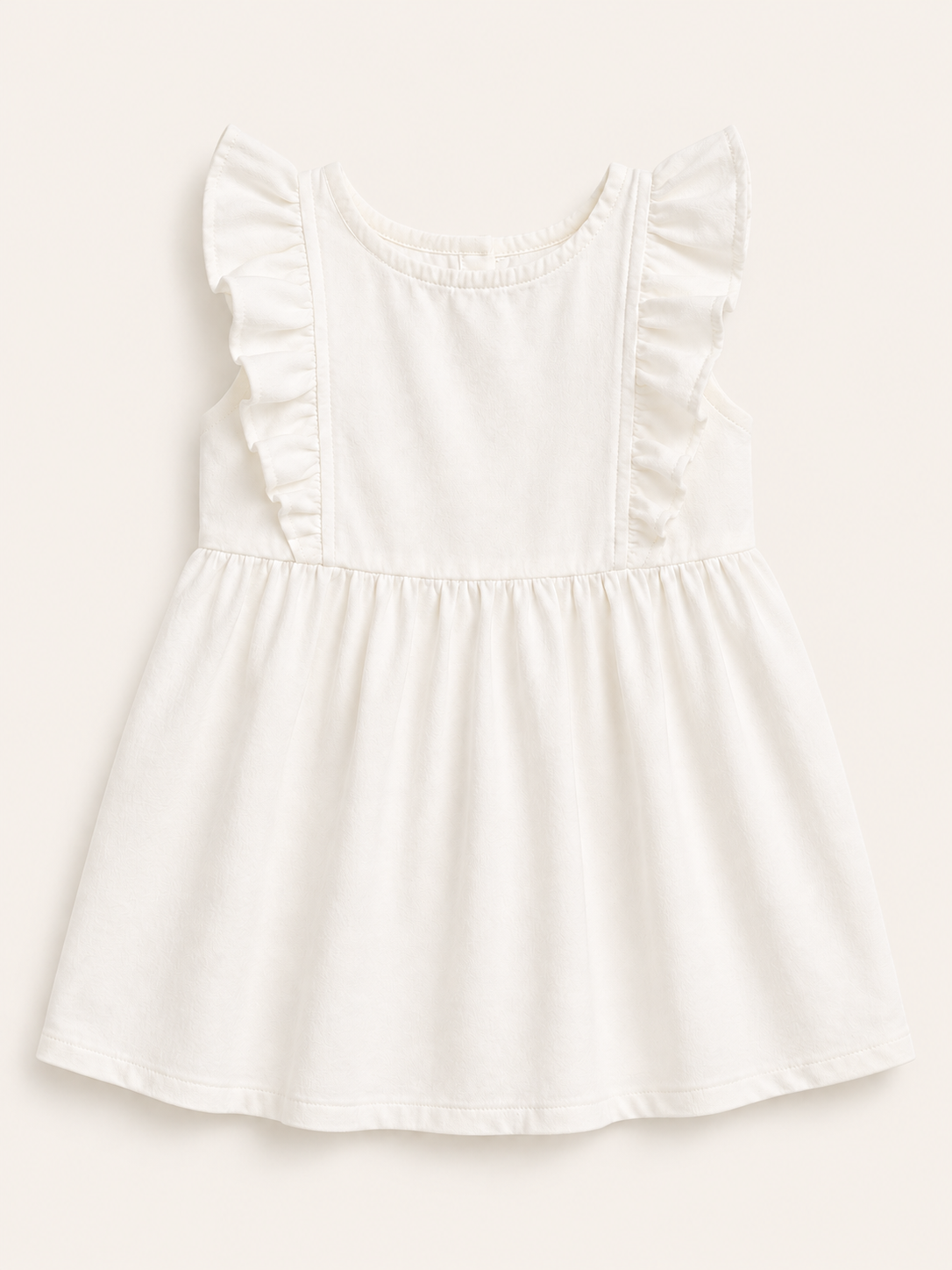 Girls Cotton Dress - White