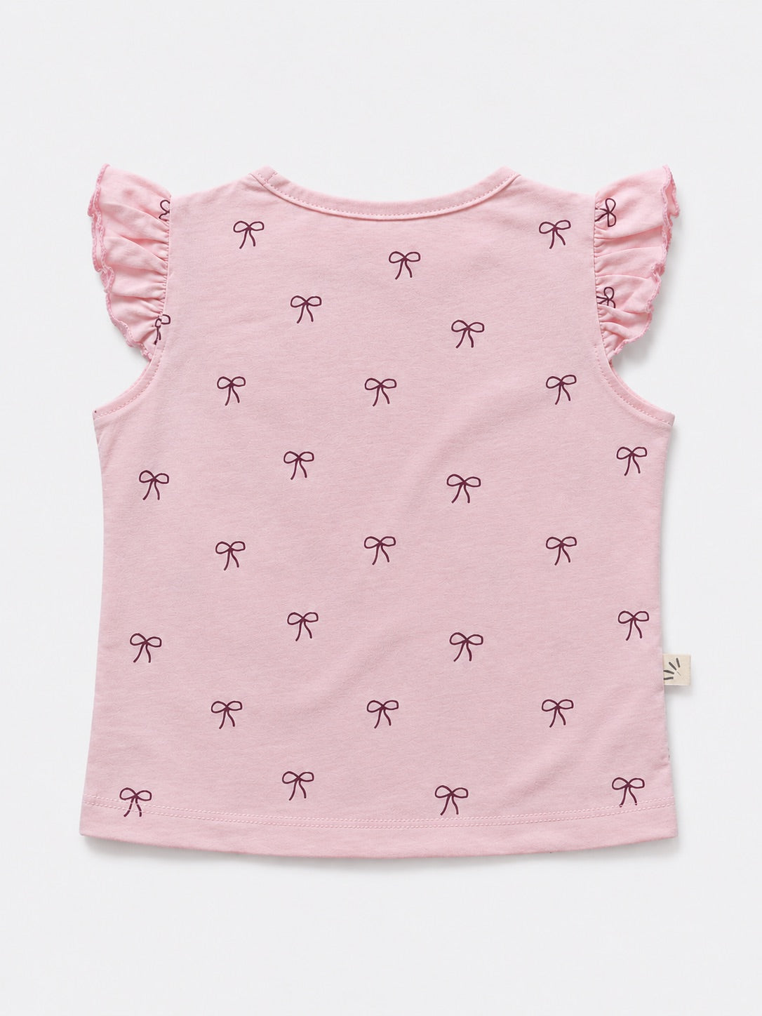 Girls Cotton T-shirt - Ribbon Pink