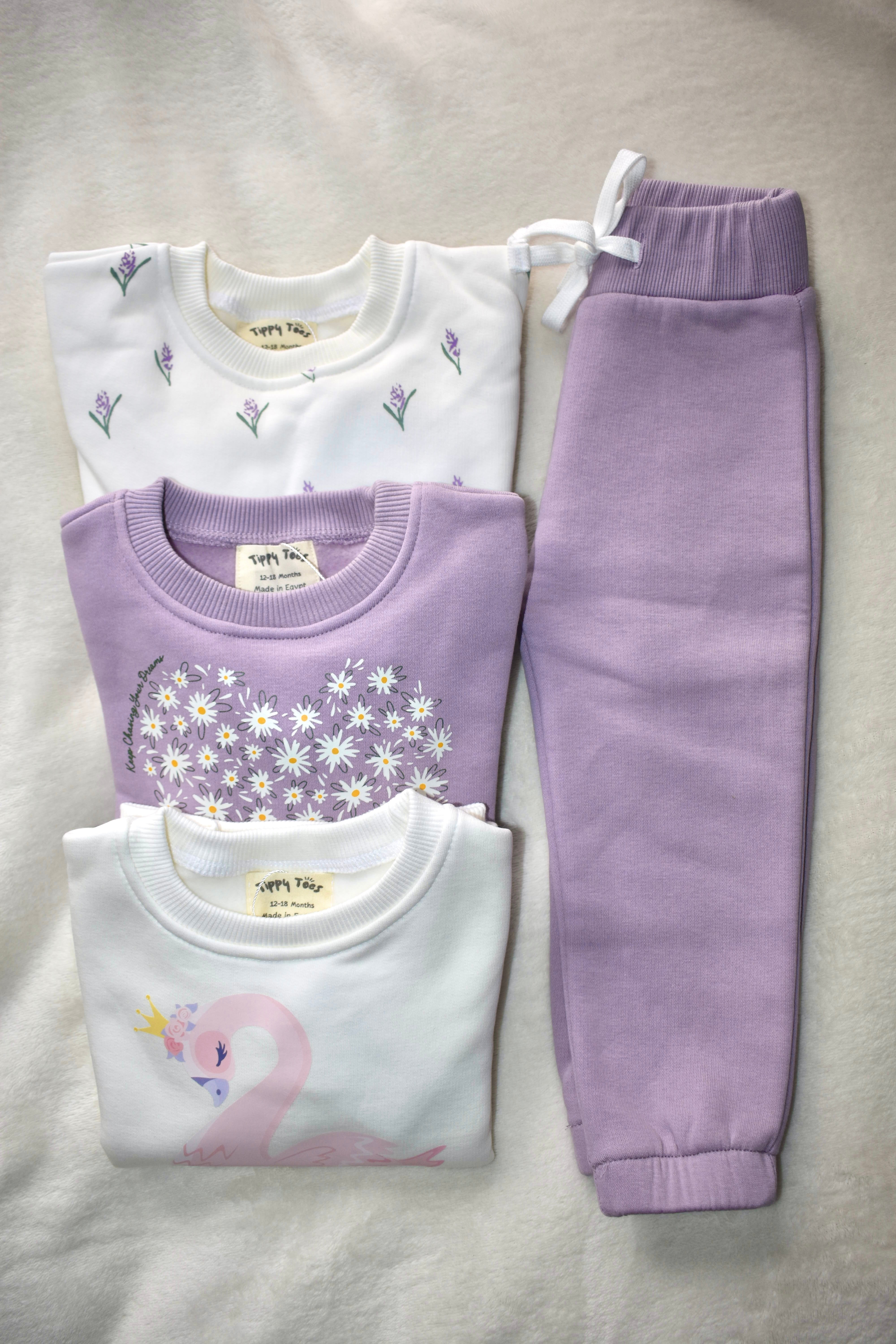 Girls Cotton Fleece Joggers