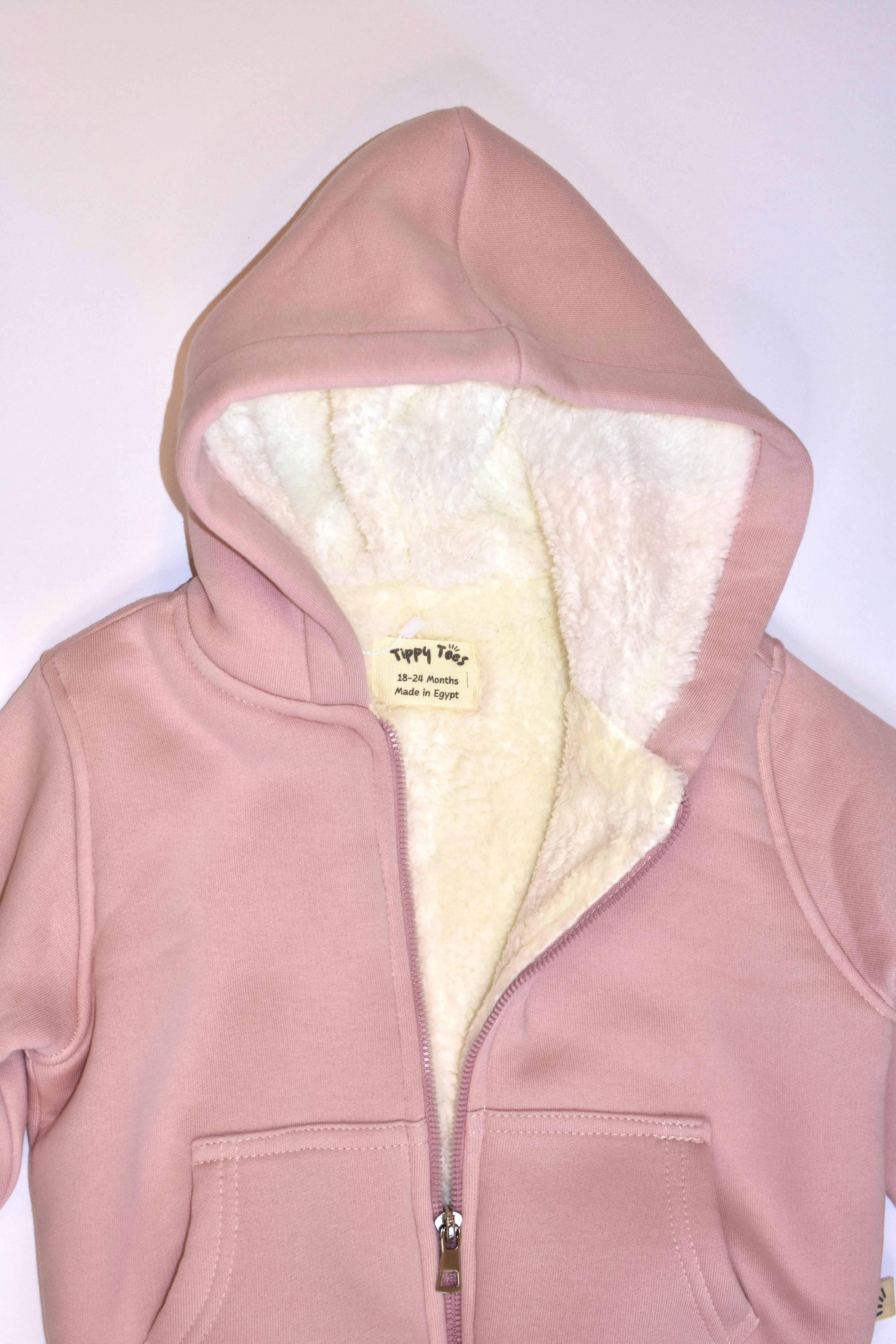Fur Lined Jacket - Dusty Rose