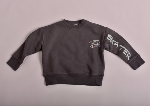 Charcoal grey crew neck sweatshirt