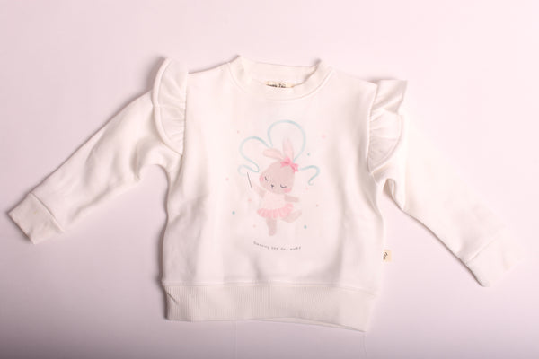 Ivory Dancing Bunny crew neck!