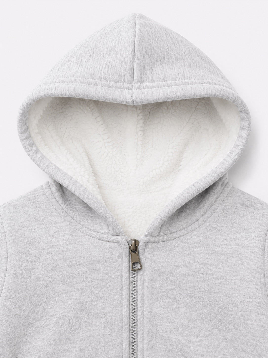Fur Lined Jacket - Light Heather Grey